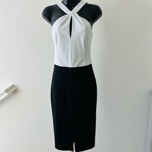 Guess Black and White Midi Dress -S